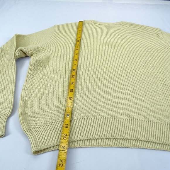 FLAWS** St John Santana Knit‎ V-Neck Sweater Women's Size Small Beige Pullover - Picture 8 of 9